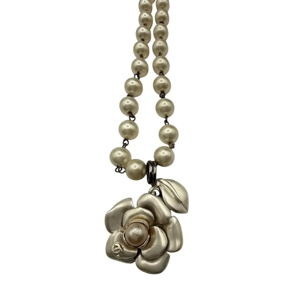 Chanel Mother of Pearl Camellia Necklace